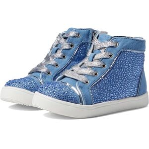 Nina Kids “Blue Sparkle Cossette” Rhinestone High-Top Sneakers – Size 1